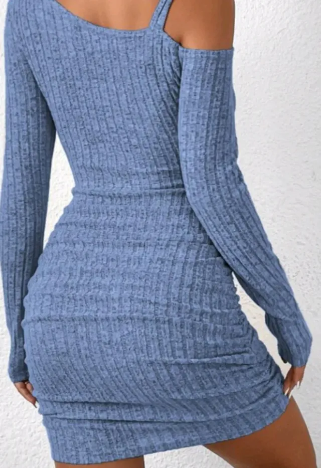 Vestito aderente blu taglia S