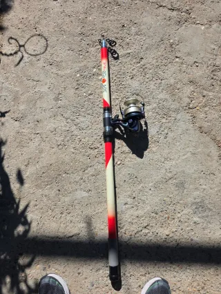 Caña de pescar con carrete