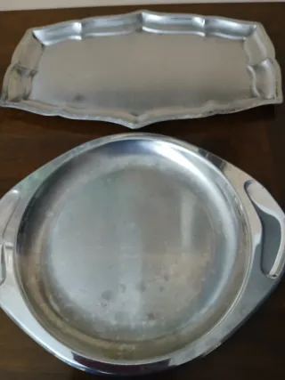 Set 2 Vassoi Acciaio Inox Saf & Amc Made in Italy