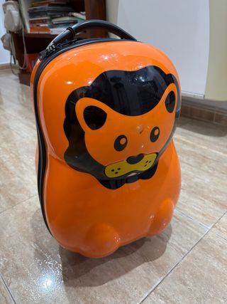 Maleta infantil diseño león naranja