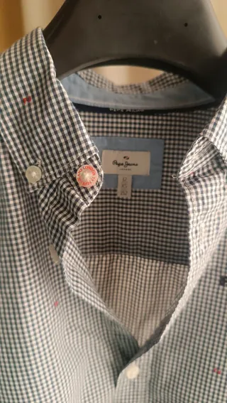 Camisa Pepe Jeans cuadros Vichy azul y blanco