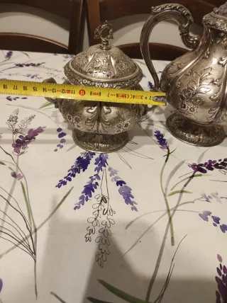 Servizio Teiera Zuccheriera Alpaca Argentata