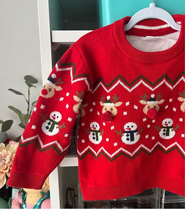 Jersey Navidad Renos y Muñecos Nieve 6-9m