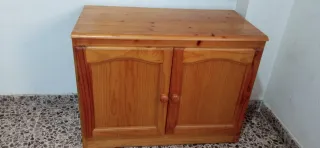 Mueble de salón madera y cristal