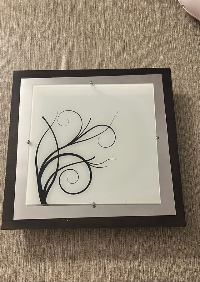 Lámpara de techo moderna cristal y madera