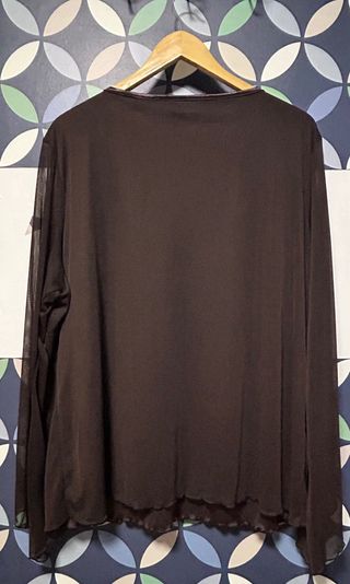 Blusa C&A marrón gasa doble capa NUEVA