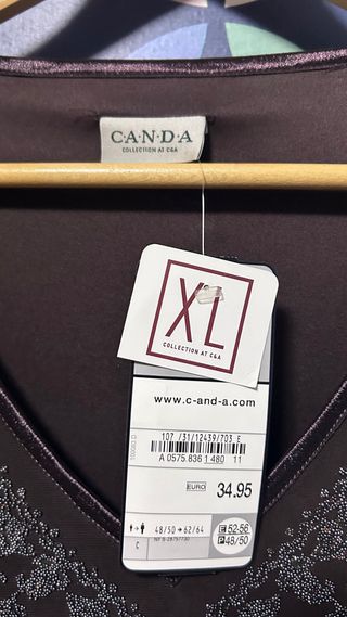 Blusa C&A marrón gasa doble capa NUEVA