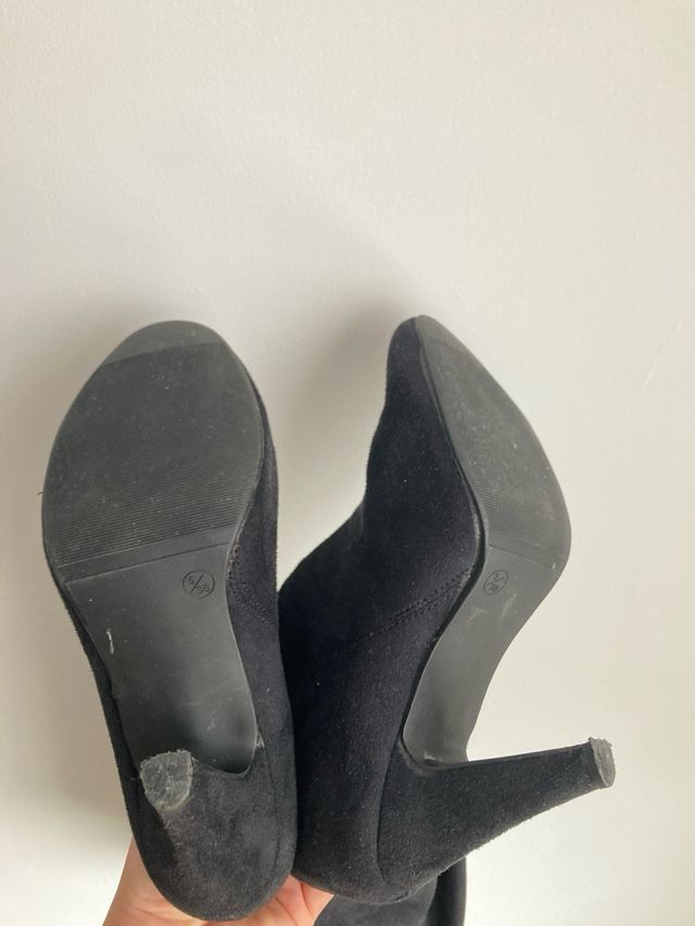 Botas de tacón negras talla 37