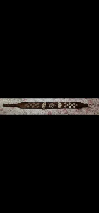 Cinturón Piel Western Vintage Hebilla Plateada