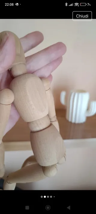 Manichino snodabile in legno 31 cm