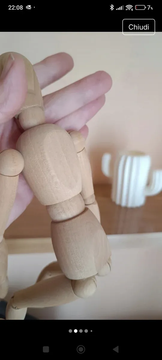 Manichino snodabile in legno 31 cm