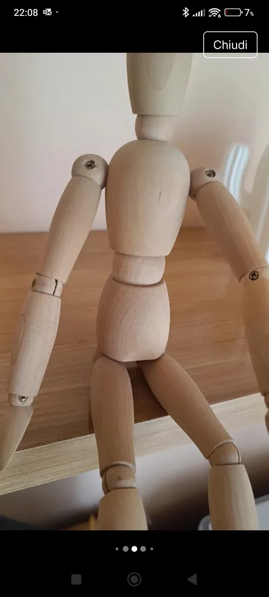 Manichino snodabile in legno 31 cm