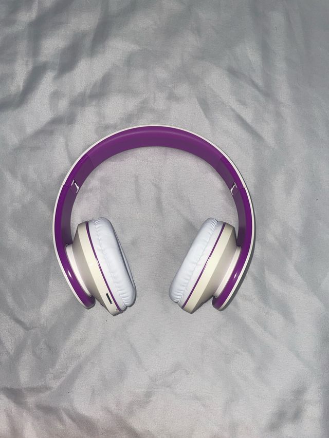 Auriculares Plegables Morado y Blanco