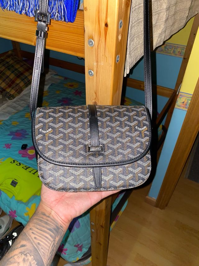 Bandolera Goyard Beige y Negra