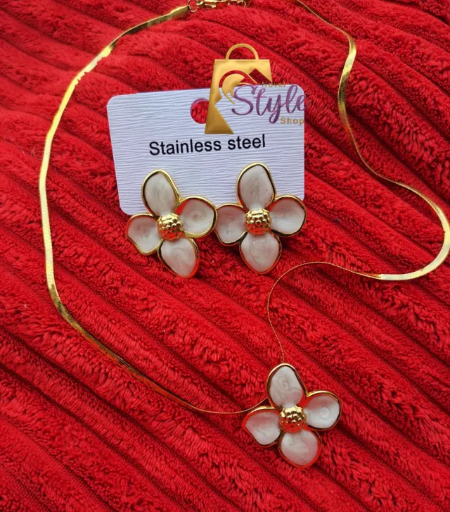 Conjunto Collar y Pendientes de Acero inoxidable