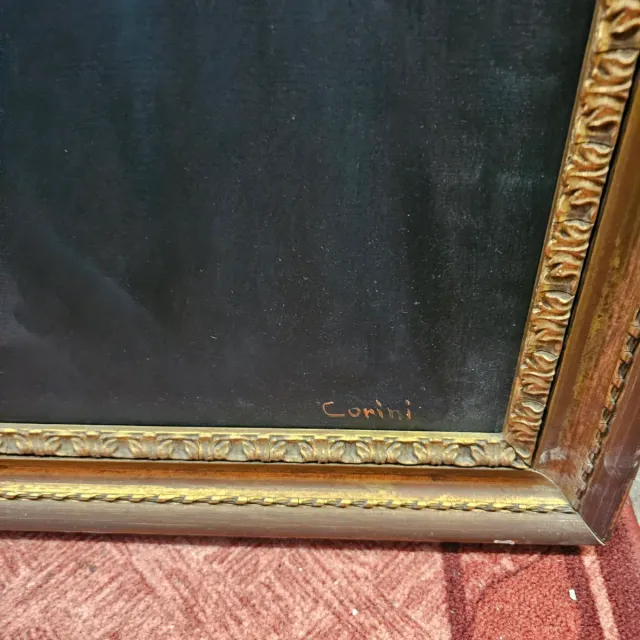 Quadro antico nobiluomo con cornice dorata