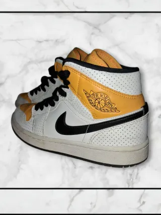 Scarpe Jordan Mid Bianche e Gialle 36.5 ottime