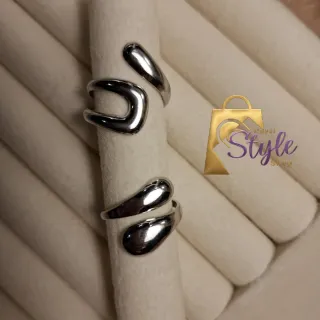 Anillos plateados ajustables
Acero inoxidable 100%