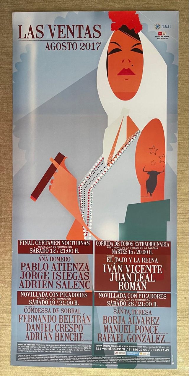 CARTEL DE TOROS DE MADRID, AGOSTO 2017