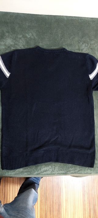 Jersey Pico Hombre Azul y Blanco