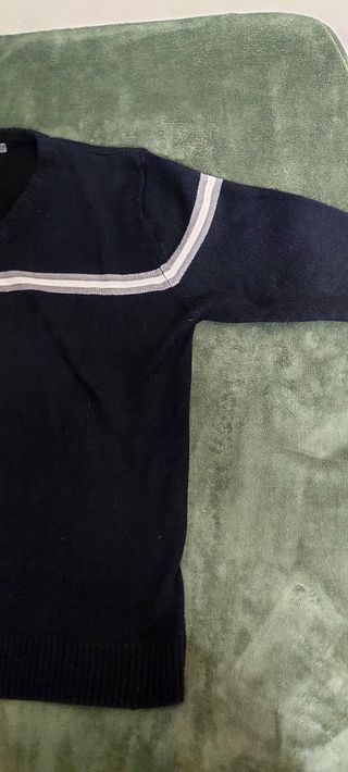 Jersey Pico Hombre Azul y Blanco