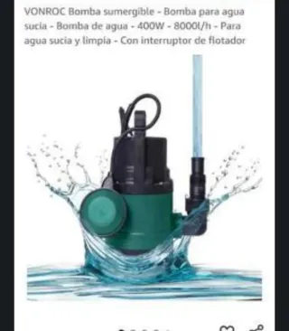 Bomba de agua sumergible VONROC 400W