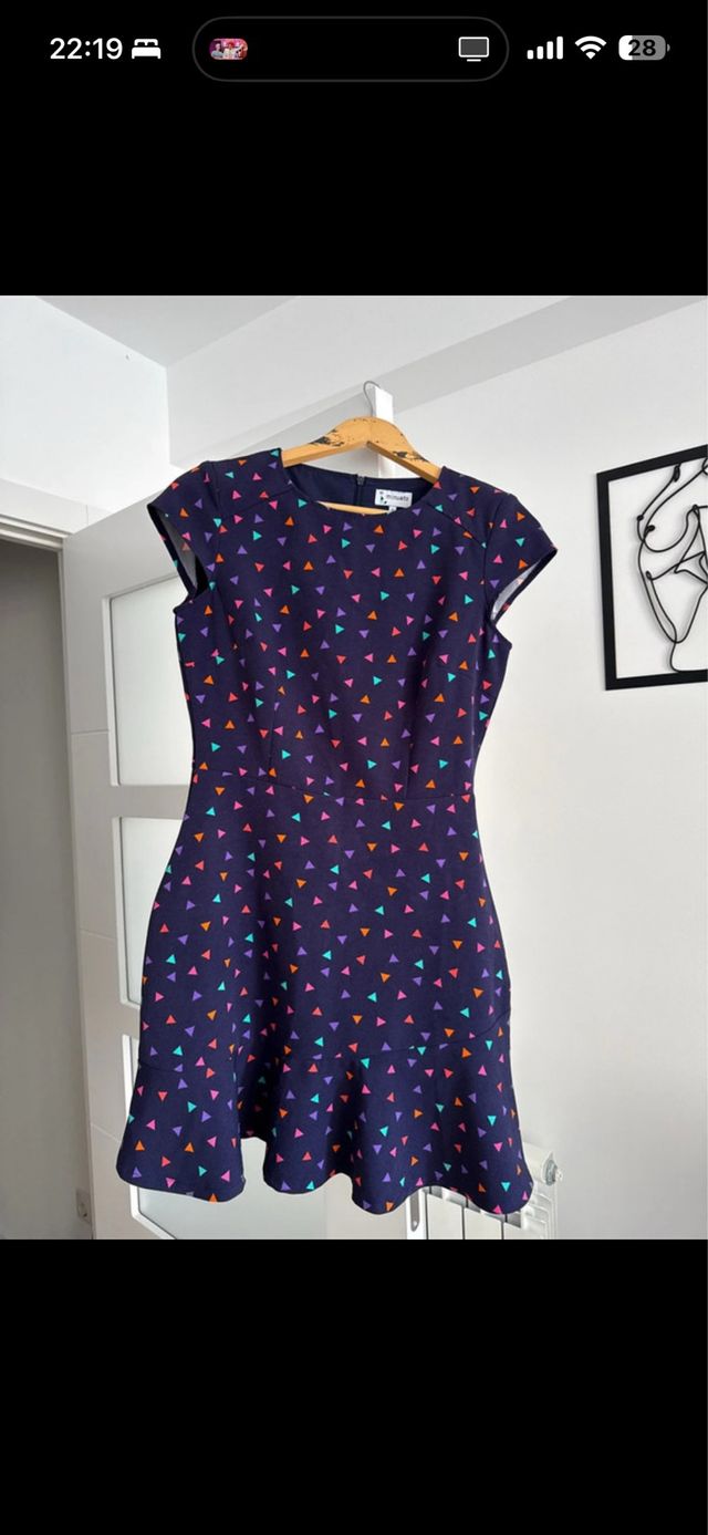 Vestido Minueto estampado triángulos