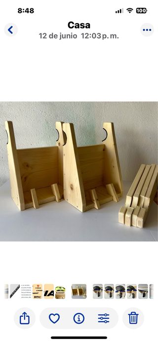 Soporte madera para bicicleta