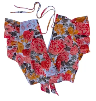 Blusa camisa corta floral talla única ajustable