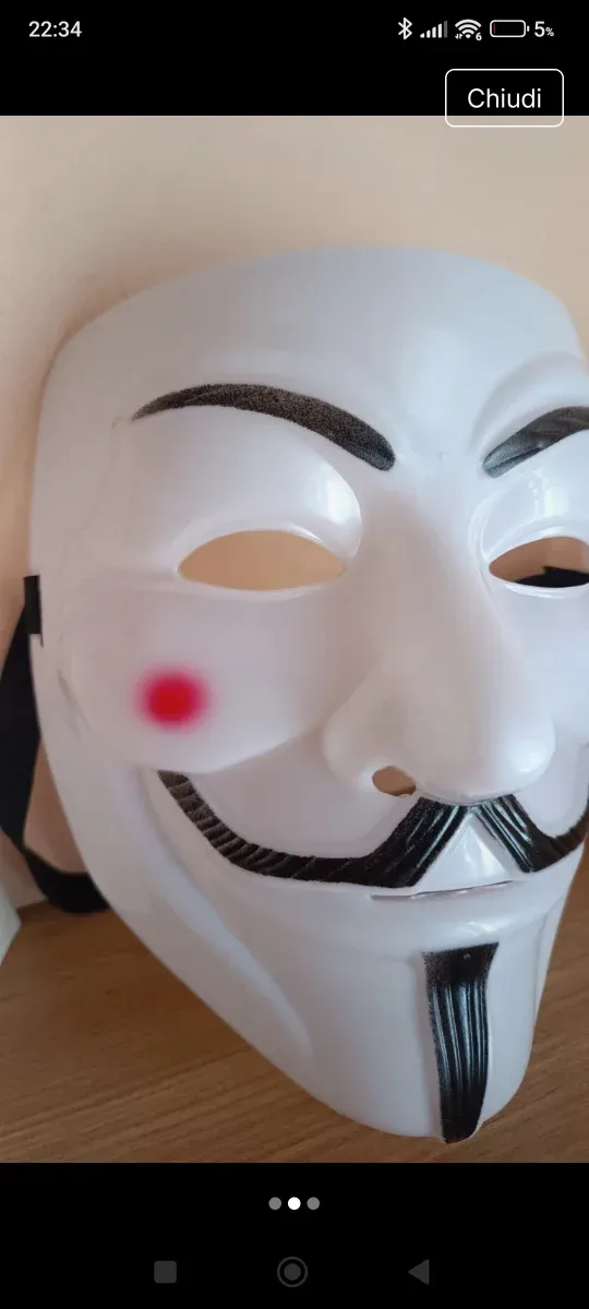 Maschera V per Vendetta bianca