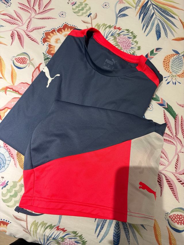 Conjunto entrenamiento Puma Hombre gris y naranja