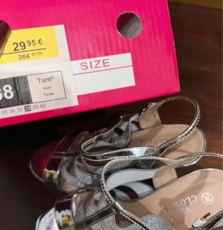 Sandálias Clowse Salto Alto Brilhantes Prata