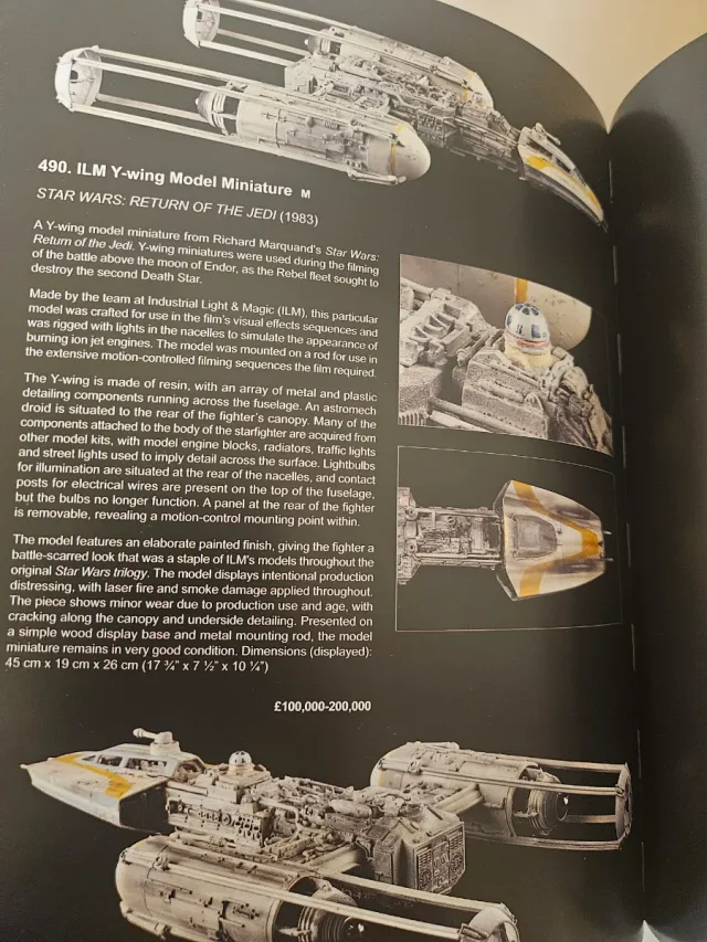 Catálogo PROPSTORE Subasta año 2017. STAR WARS. 