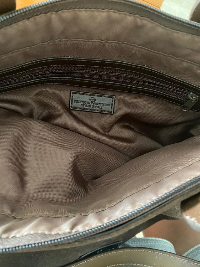 Bolso Sergio Tacchini Marrón Piel y Ante