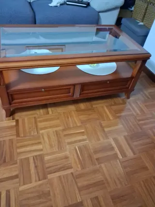 Mesa de centro madera y cristal