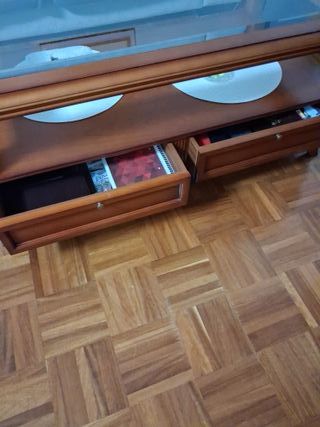 Mesa de centro madera y cristal