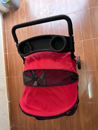 Cochecito para perro/gato rojo y negro