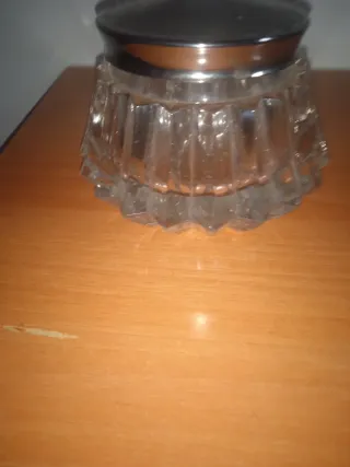 Joyero vintage de cristal y plata