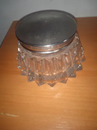 Joyero vintage de cristal y plata