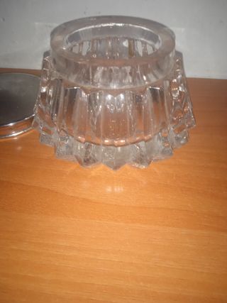 Joyero vintage de cristal y plata