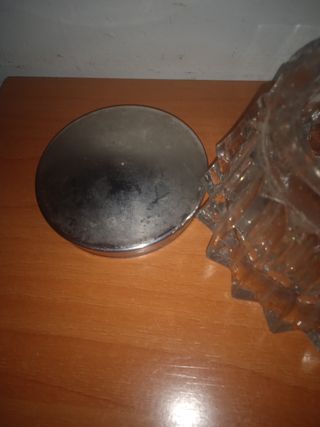 Joyero vintage de cristal y plata