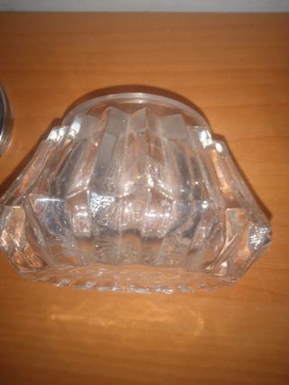 Joyero vintage de cristal y plata