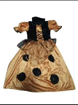 Disfraz Bruja Negro Dorado ,talla 110 cm