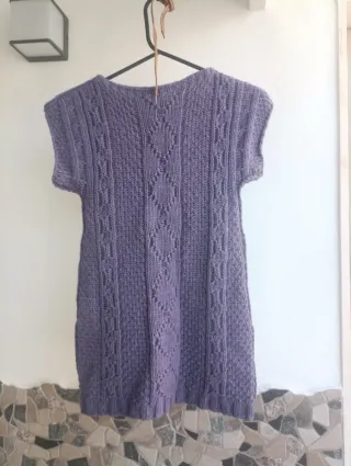 Jersey de lana morado tejido