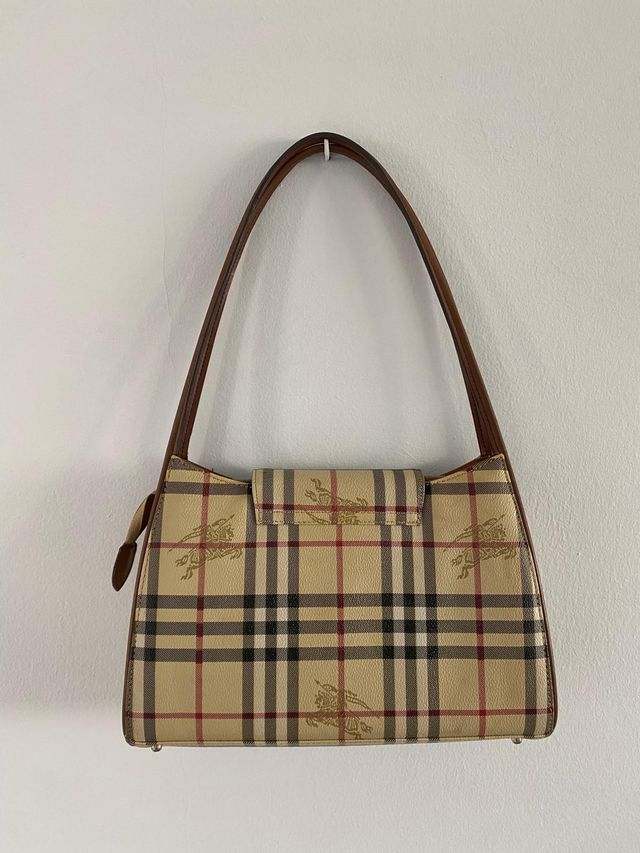 Bolso Cuadros Beige y Marrón