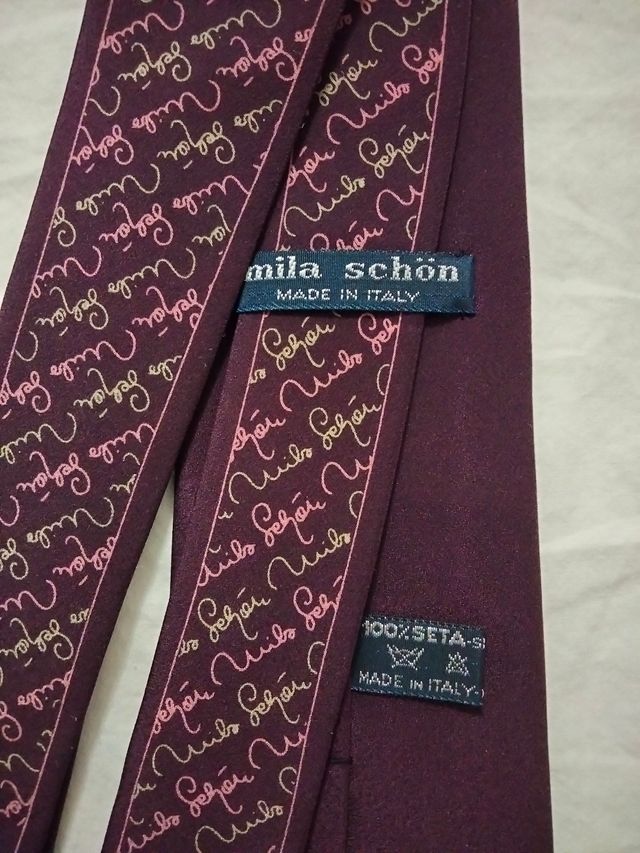 Cravatta Mila Schön Seta Fantasia Beige Grigio