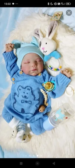 Muñeco Reborn Bebé Tierno.cuerpo de tela y estremi