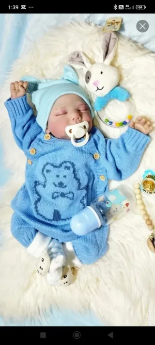 Muñeco Reborn Bebé Tierno.cuerpo de tela y estremi