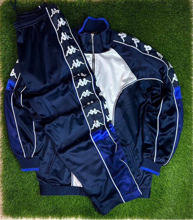 Chándal Kappa Vintage Azul y Blanco