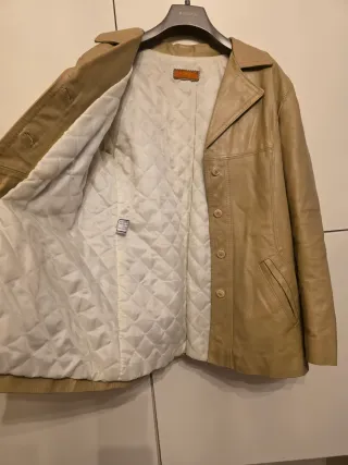 Giacca 100% pelle Beige